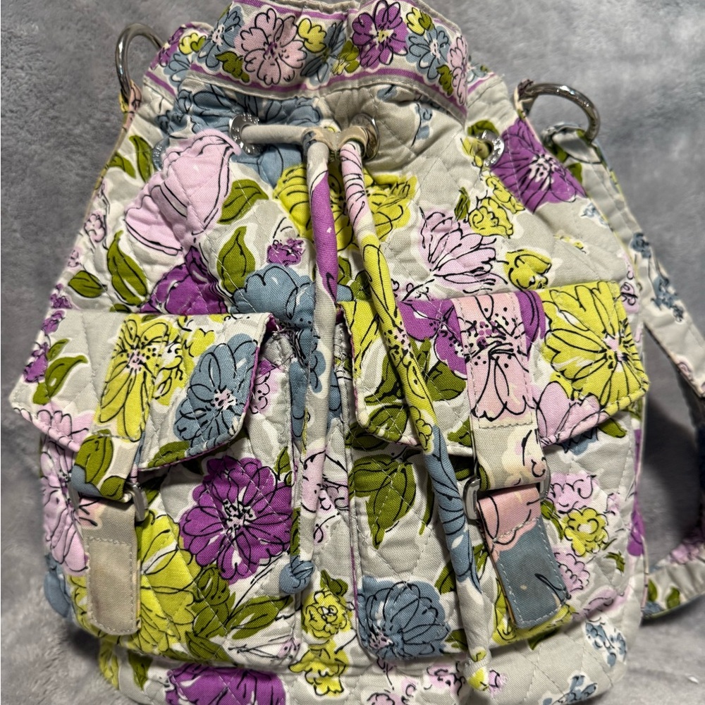 VERA BRADLEY DAISY BUCKET DRAWSTRING WATERCOLOR FLORAL PURSE TOTE CROSSBODY